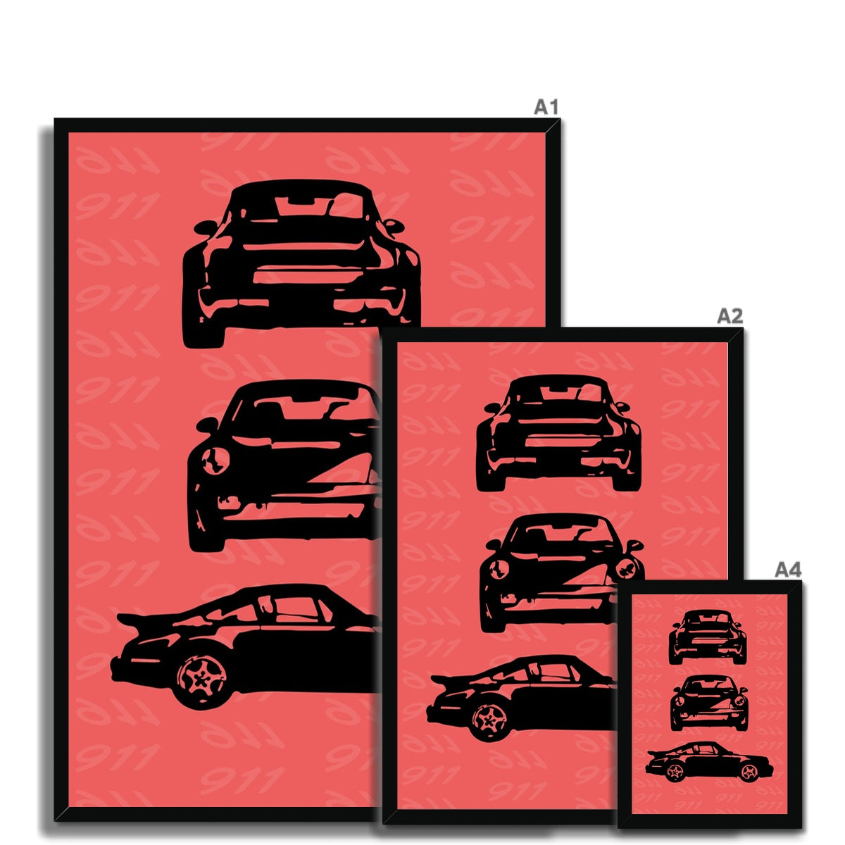 Porsche 911 964 Turbo - Car Art - Framed Prints - Car Posters