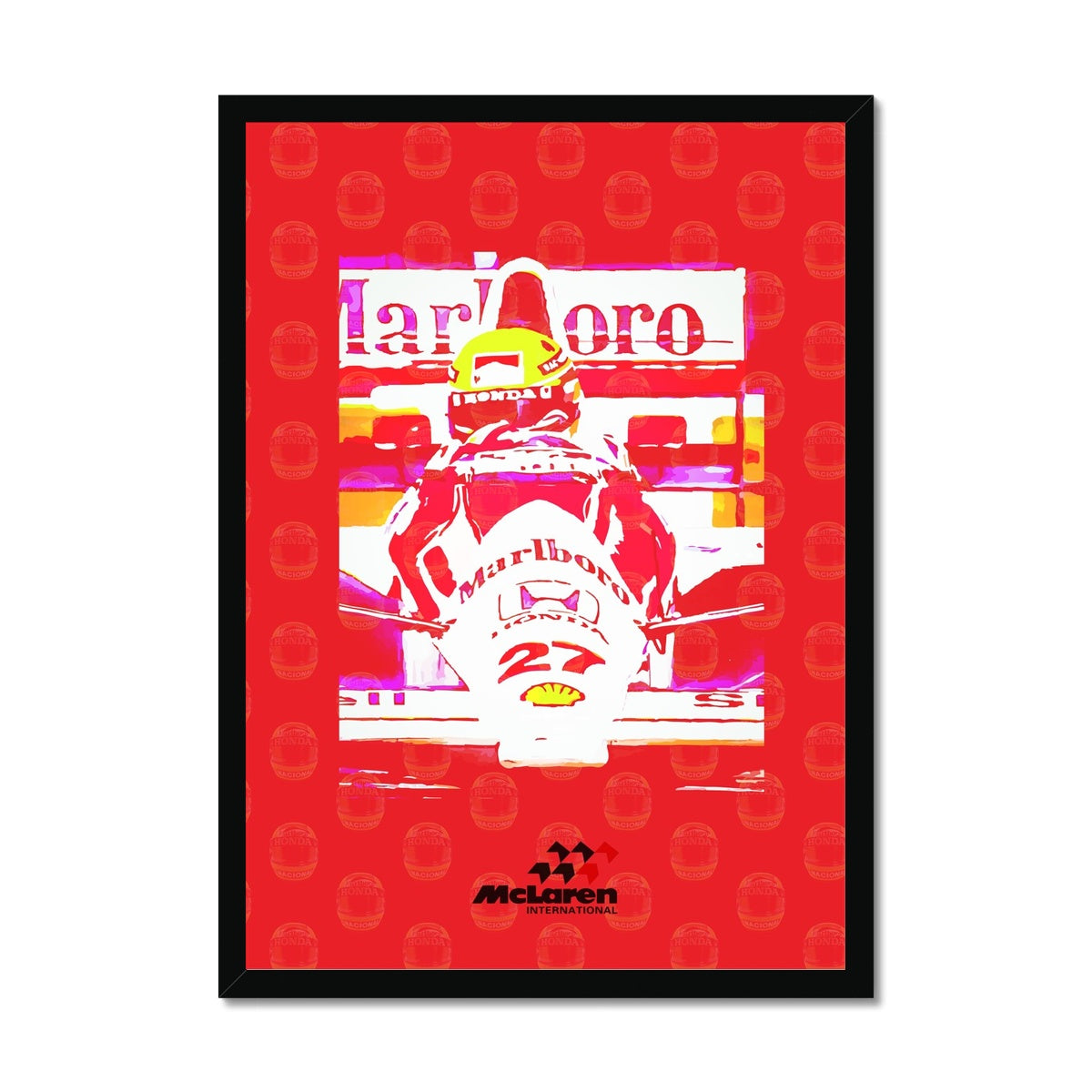 Framed art print Aryton Senna Formula 1 championship McLaren