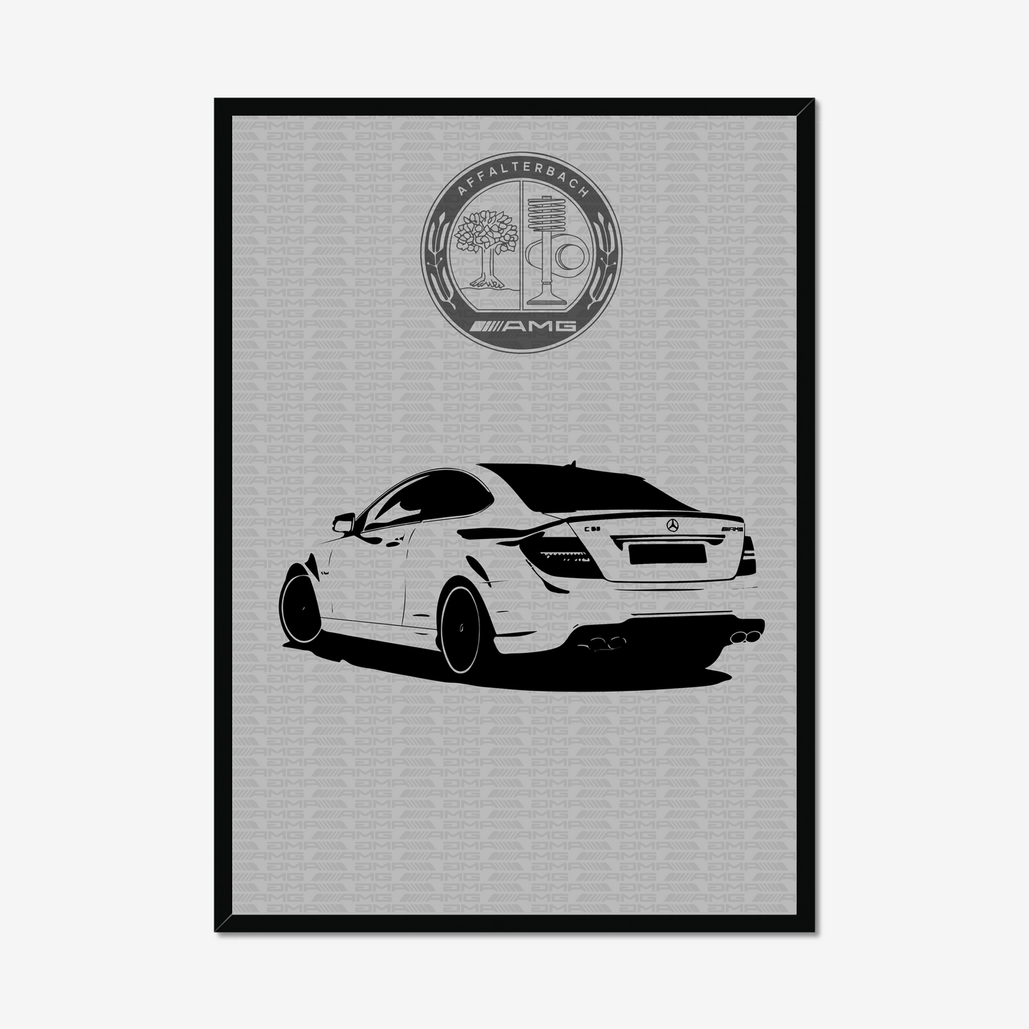 Full AMG sedan portrait artwork in black