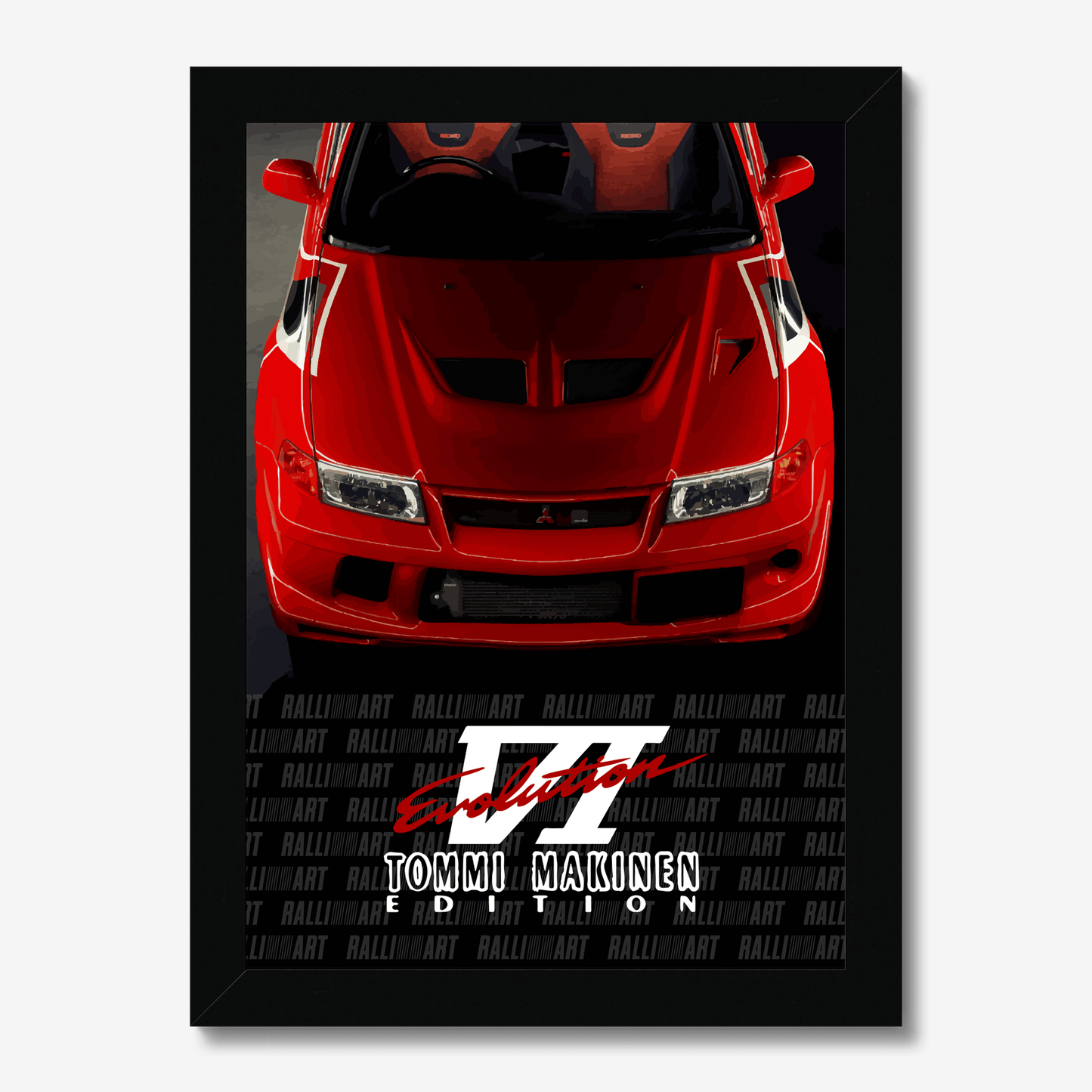 Full red Evo VI portrait artwork in black