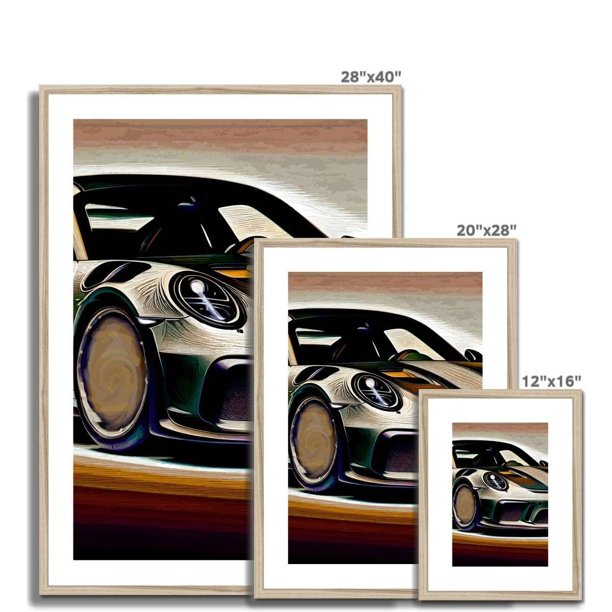 Porsche 911 Turbo S - Car Art - Framed Prints - Car Posters