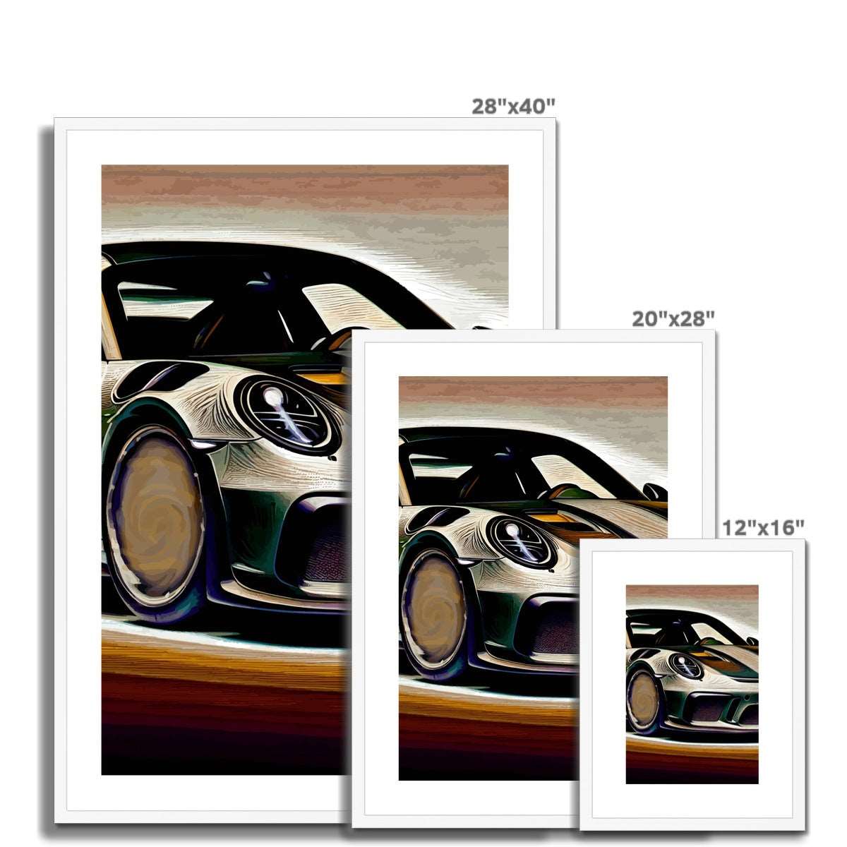 Porsche 911 Turbo S - Car Art - Framed Prints - Car Posters