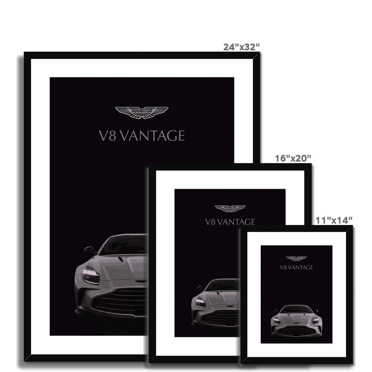 Aston Martin Vantage V8 - AMG - Car Art - Framed Prints - Car Posters