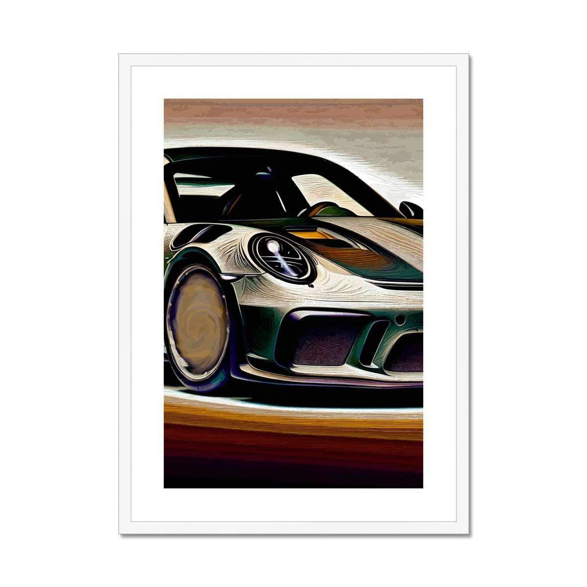 Porsche 911 Turbo S - Car Art - Framed Prints - Car Posters