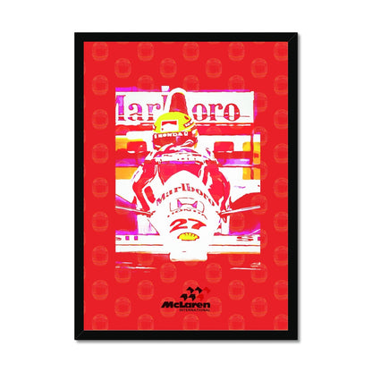 Framed art print Aryton Senna Formula 1 championship McLaren