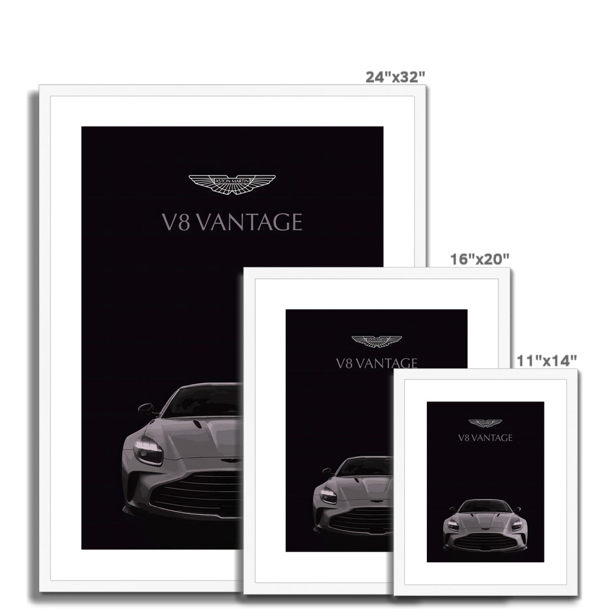 Aston Martin Vantage V8 - AMG - Car Art - Framed Prints - Car Posters