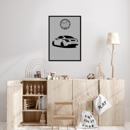 AMG sedan black-framed print in a playroom
