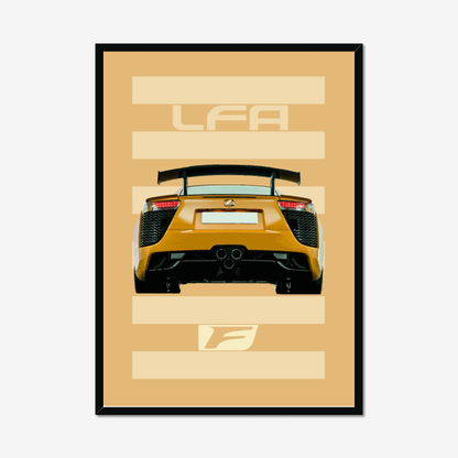 Full black-framed Lexus LFA rear-view artwork