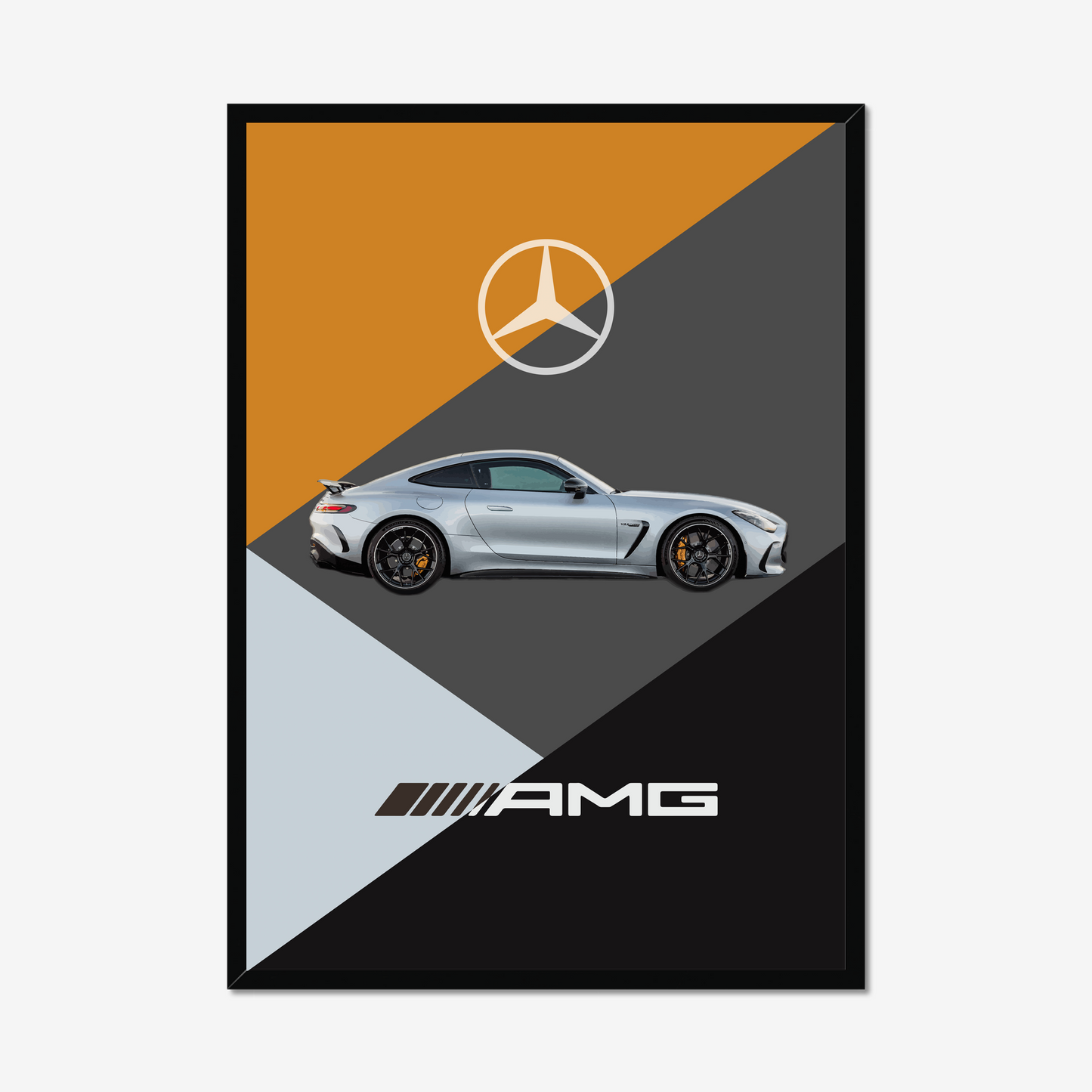 Centred Mercedes-AMG GT geometric print