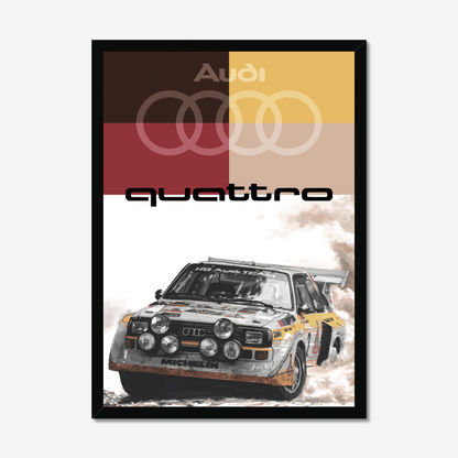 Centred Audi Quattro rally car print