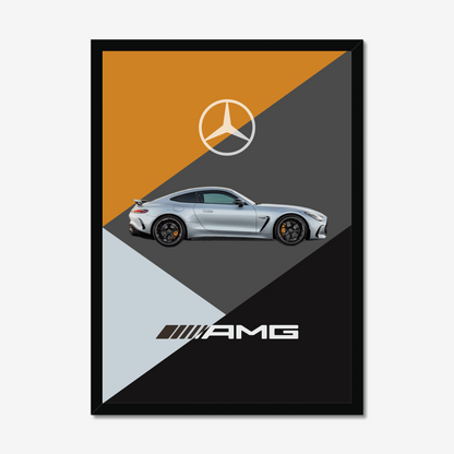 Full black-framed Mercedes-AMG GT side-profile artwork