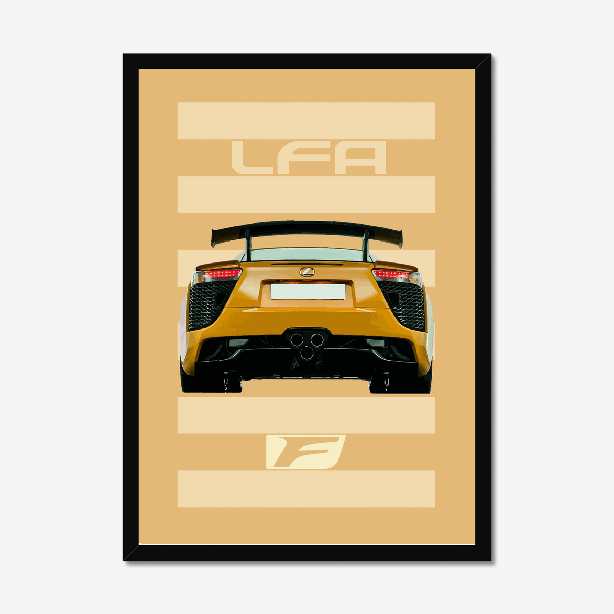 Centred gold Lexus LFA V10 print