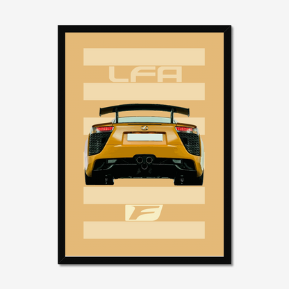 Centred gold Lexus LFA V10 print