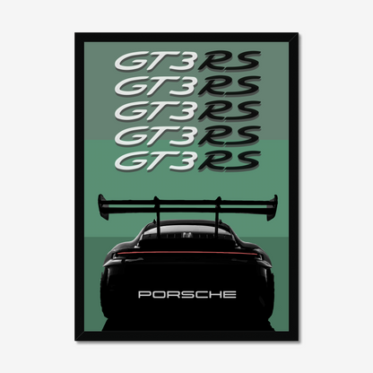 Full Porsche 911 GT3 RS rear-view artwork