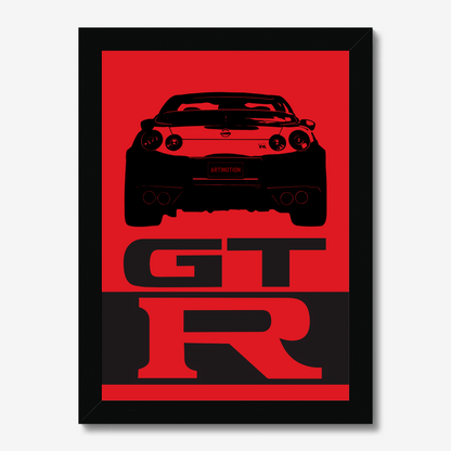 Centred Nissan GT-R R35 rear-view artwork