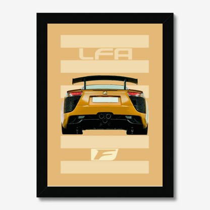 Compact black-framed Lexus LFA V10 artwork