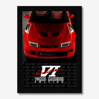 Full red Evo VI portrait artwork in black