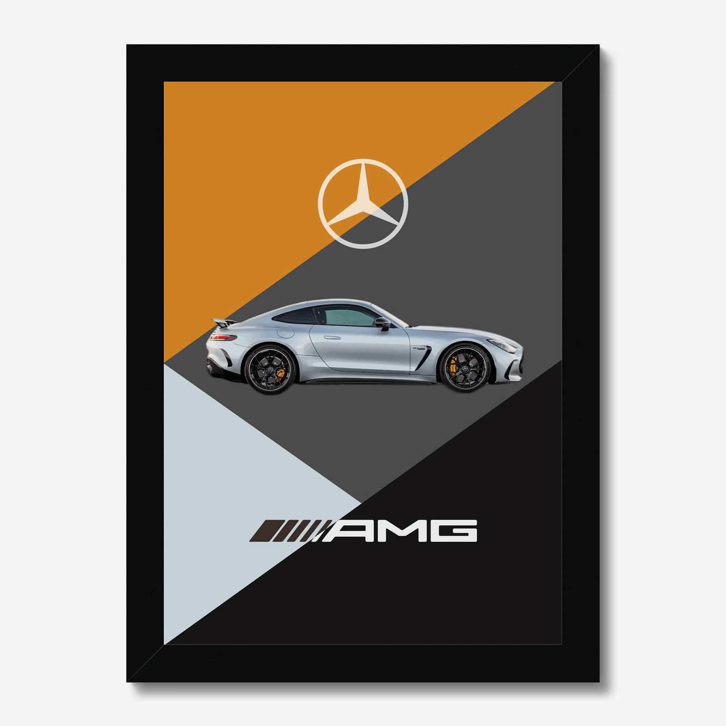 Compact black-framed Mercedes-AMG GT artwork