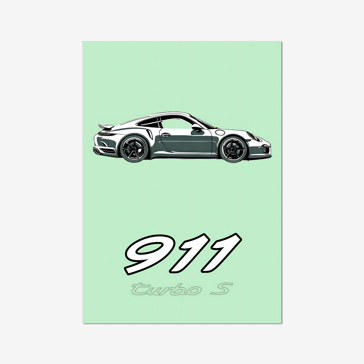Tall unframed Porsche 911 Turbo S artwork