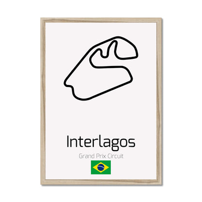 Formula 1 Motorsports Art Prints. Circuit layout premium art prints. Interlagos circuit.