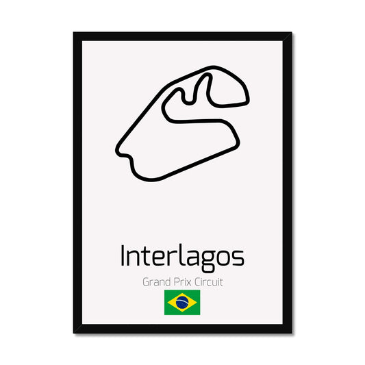 Formula 1 Motorsports Art Prints. Circuit layout premium art prints. Interlagos circuit.