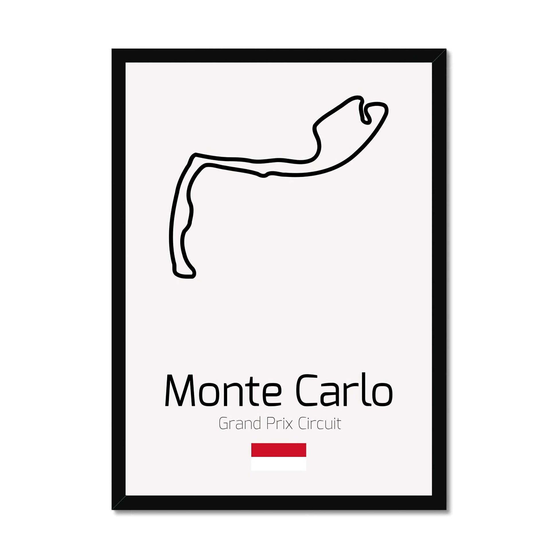 Formula 1 Motorsports Art Prints. Circuit layout premium art prints. Monte Carlo circuit.