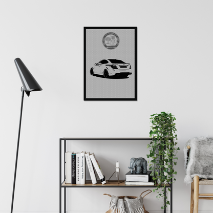 Mercedes-AMG W204 C63 6.2 Litre Naturally Aspirated Framed Car Wall Art.