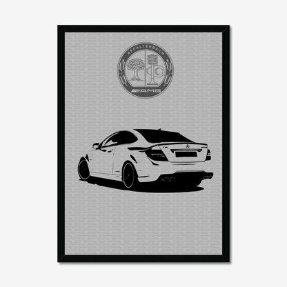 Mercedes-AMG W204 C63 6.2 Litre Naturally Aspirated Framed Car Wall Art.