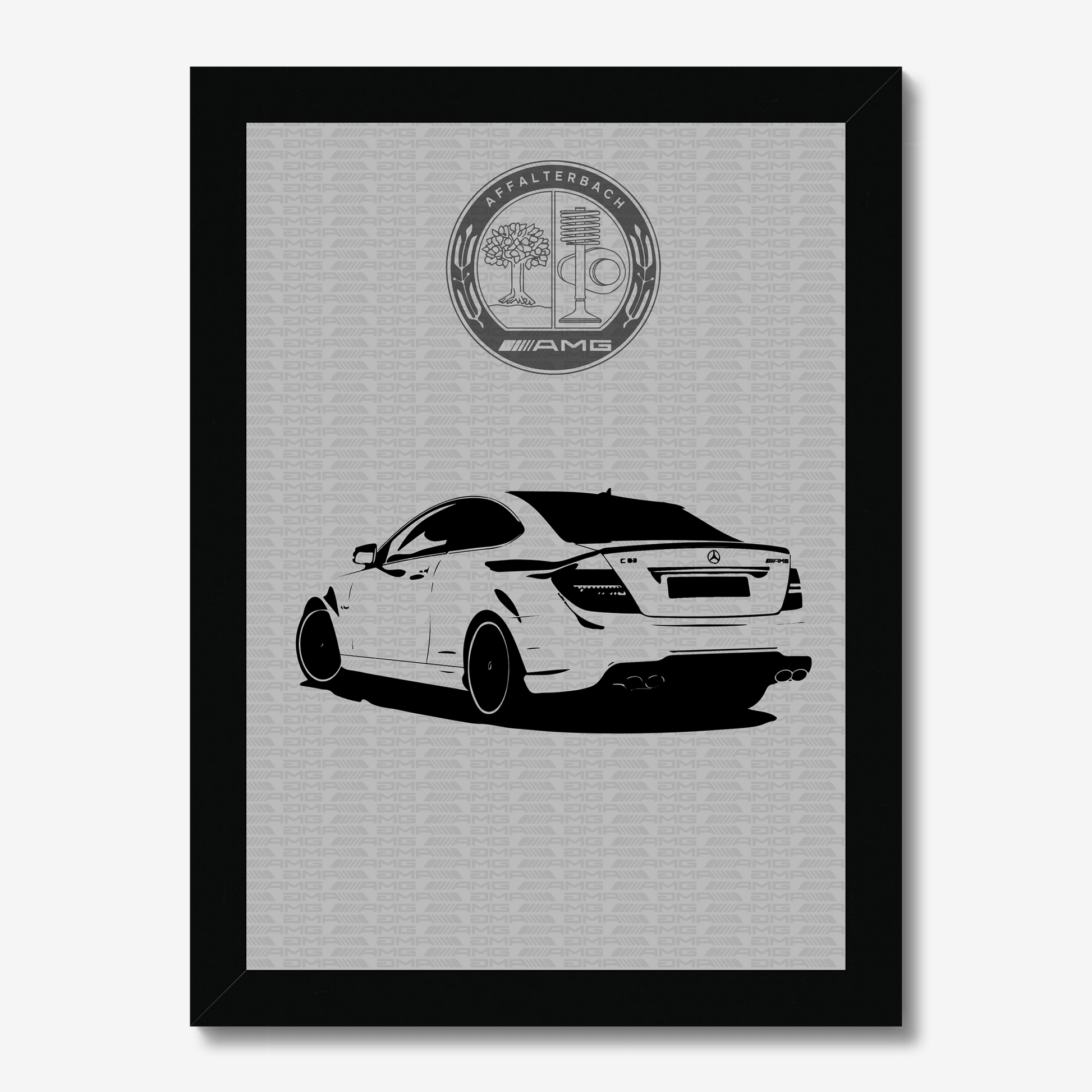 Mercedes-AMG W204 C63 6.2 Litre Naturally Aspirated Framed Car Wall Art.